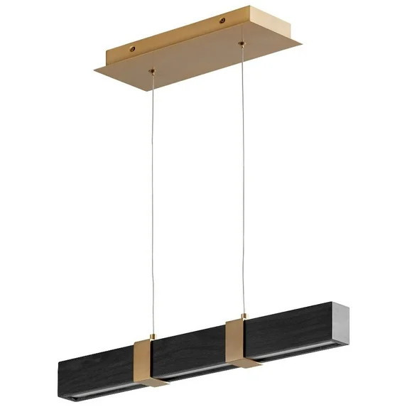3-24-1540 Oxygen Lighting Luster - 33 Inch 192W 6 LED Chandelier-Aged Brass/Black Oak Finish | Walmart (US)