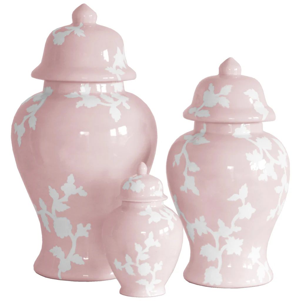 Chinoiserie Dreams Ginger Jars in Cherry Blossom Pink | Lo Home by Lauren Haskell Designs