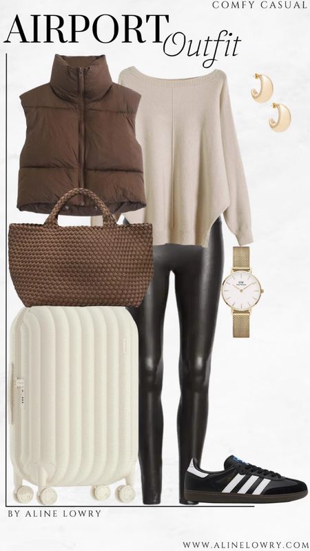 Airport Outfit Idea for fall. Brown and neutrals. #fallstyle #airportoutfit 

#LTKSeasonal #LTKstyletip #LTKtravel