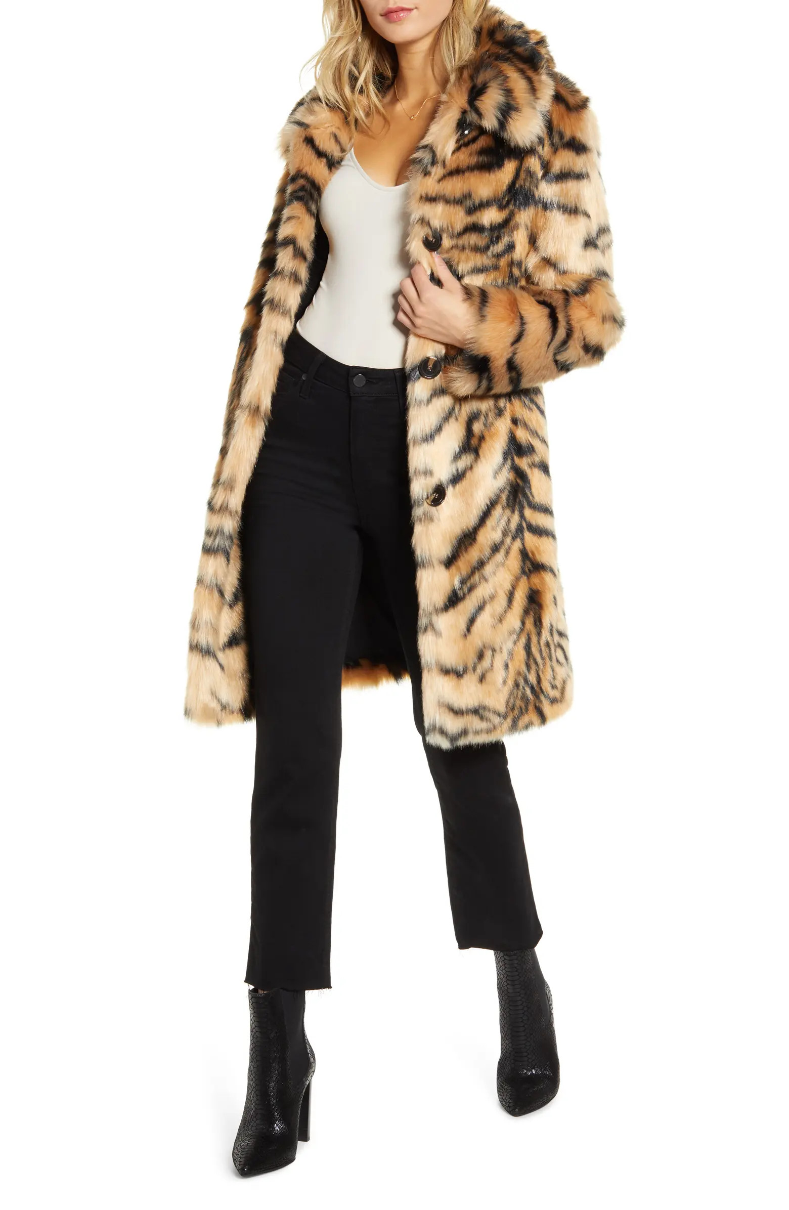 KENDALL + KYLIE Faux Fur Coat | Nordstrom Rack