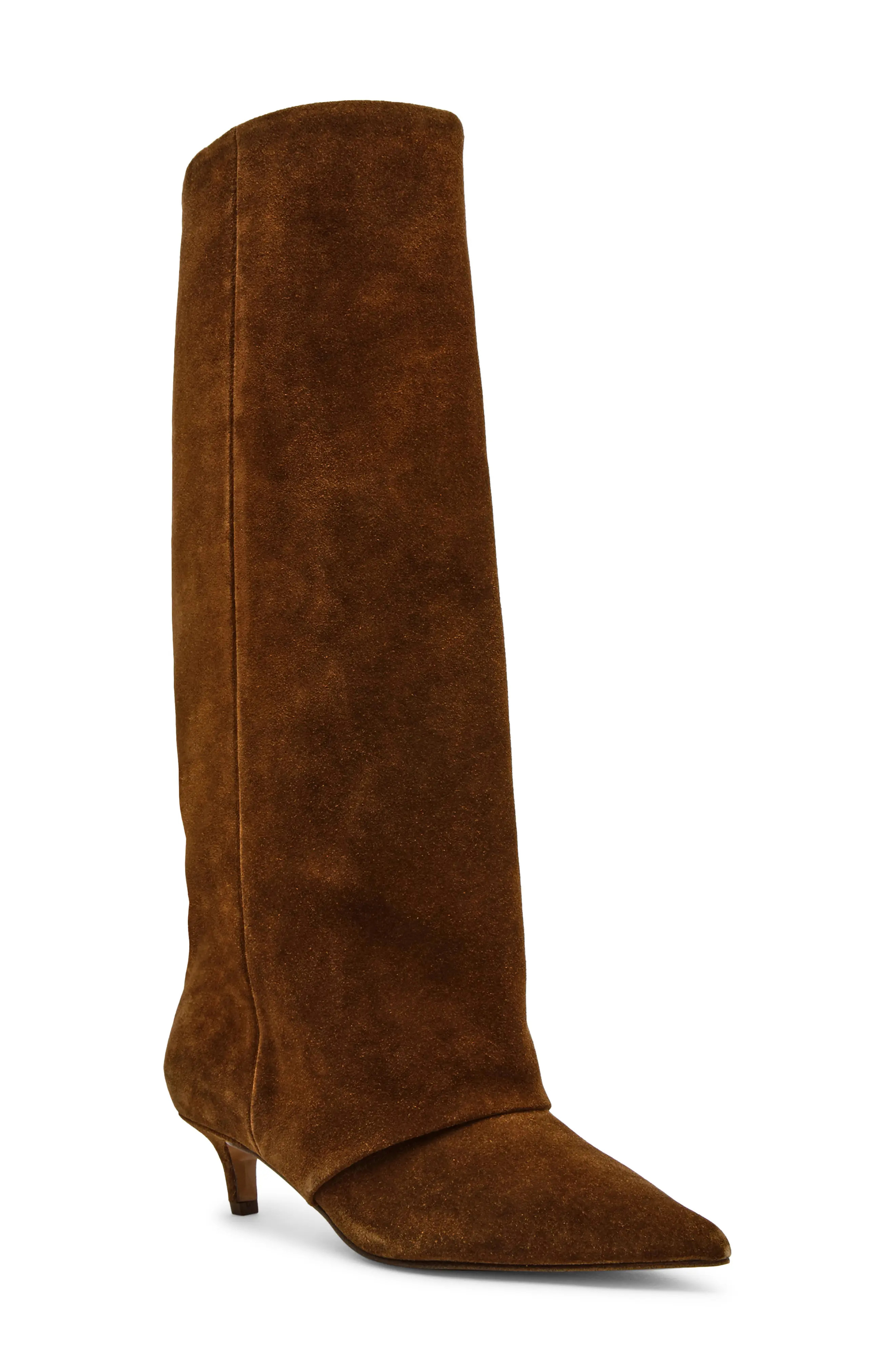 Steve Madden Luca Kitten Heel Knee High Boot in Olive Suede at Nordstrom Rack, Size 6 Regular Calf | Nordstrom Rack