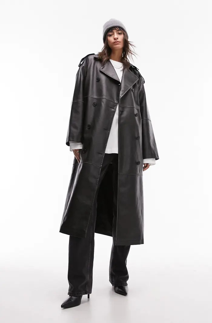 Faux Leather Trench Coat | Nordstrom