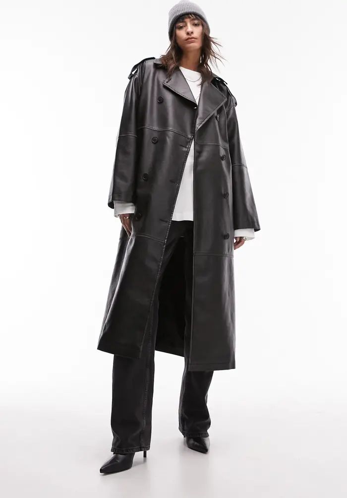 Faux Leather Trench Coat | Nordstrom