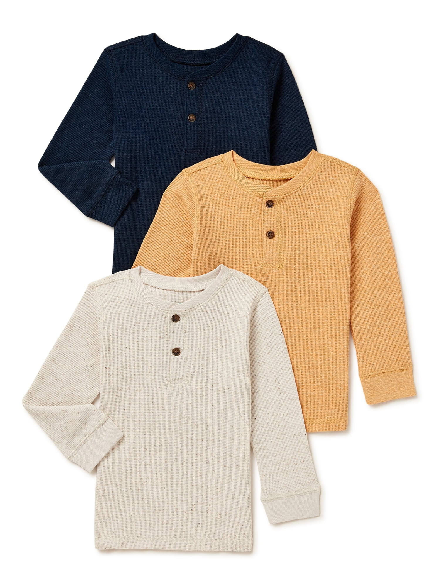 Garanimals Baby and Toddler Boy Thermal Henley with Long Sleeves, 3-Pack, Sizes 12M-5T - Walmart.... | Walmart (US)