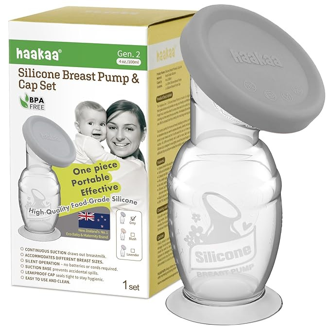 Haakaa Manual Breast Pump with Base 4 Fl Oz/100ml+Lid | Amazon (US)