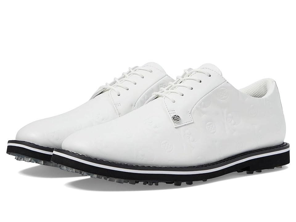 GFORE Men's Gallivanter Debossed Skull Ts Leather Golf Shoes Men's Shoes Snow/Onyx : 7.5 M | Zappos