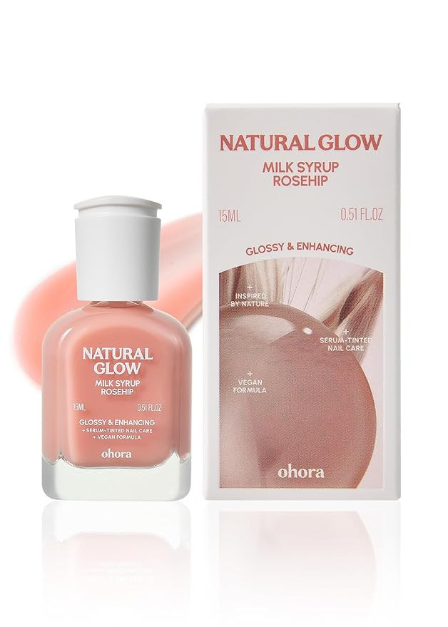 ohora Natural Glow Milk Syrup Nail Strengthener (Rosehip) - Tinted Nail Hardener for Brittle, Dam... | Amazon (US)