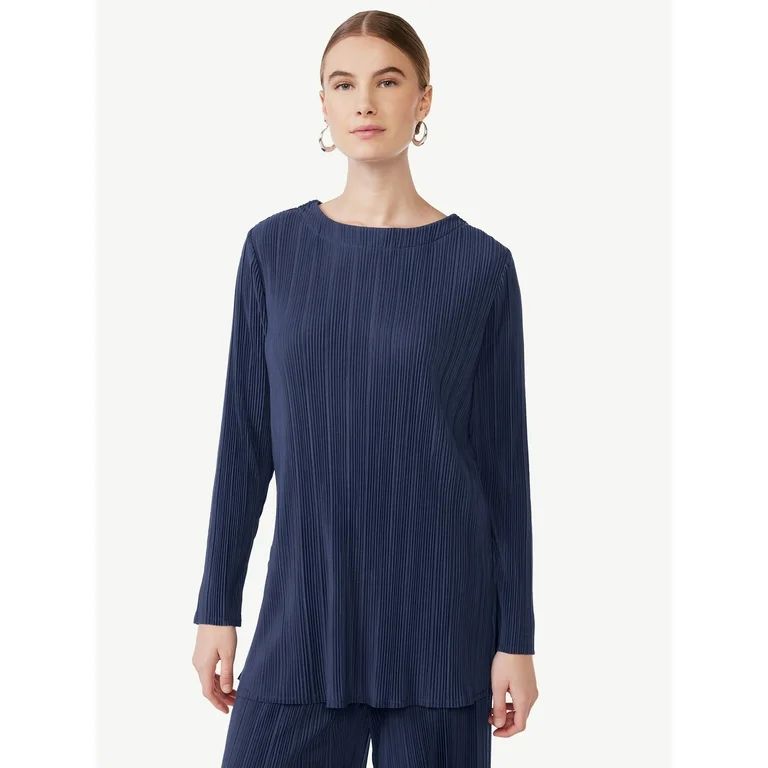 Scoop Women's Crinkle Knit Tunic Top, Sizes XS-XXL | Walmart (US)