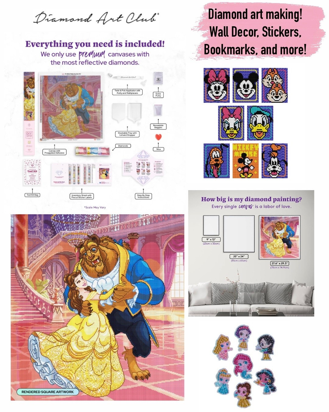 Diamond Art Club. uches around the house

Such a fun mix of paint-by-number meets stickers meets tiny sparkly magic 💎 Diamond art making!

Barbie, Disney, florals (and so much more) Wall Decor, Stickers, Bookmarks, and more! 

diamond art kit
diamond painting kit
DIY craft kit
beginner craft kit
diamond stickers
diamond bookmarks
diamond wall art
craft kits for adults
craft kits for kids
relaxing hobby ideas
Disney crafts 

#LTKmomlife #LTKKids #LTKdayinmylife