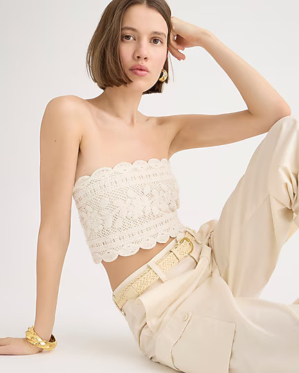 Cropped crochet tube top | J. Crew US