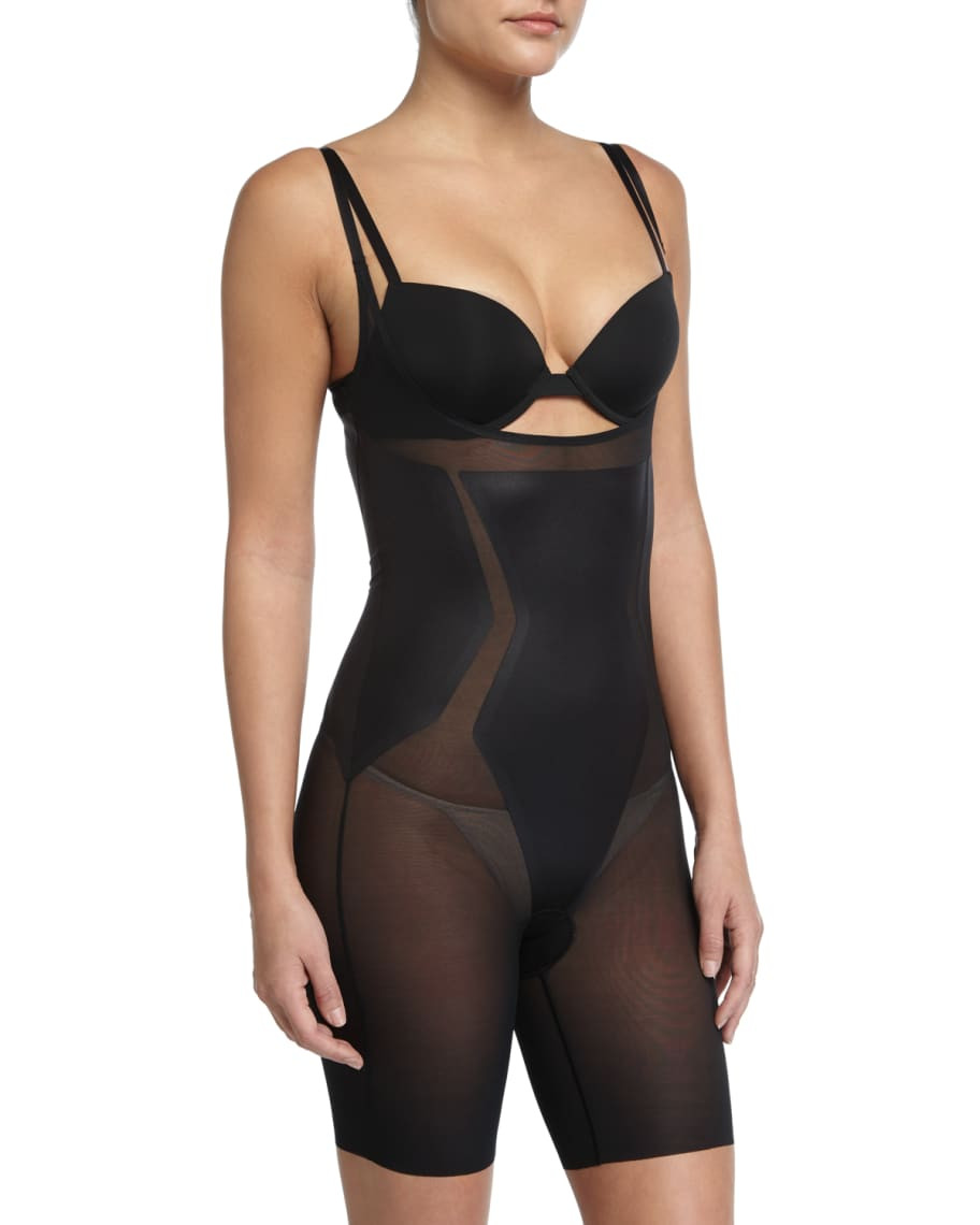 Spanx Haute Contour Open-Bust Mid-Thigh Bodysuit | Neiman Marcus