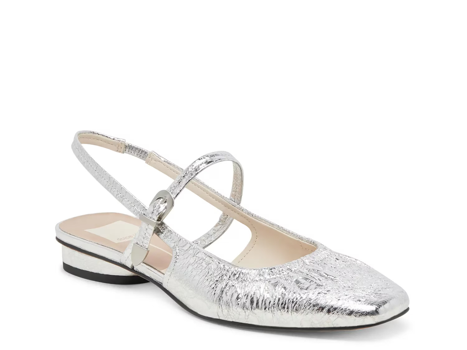 Dolce Vita Rianne Flat | Women's | Silver Distressed | Size 9.5 | Flats | Slingback | DSW