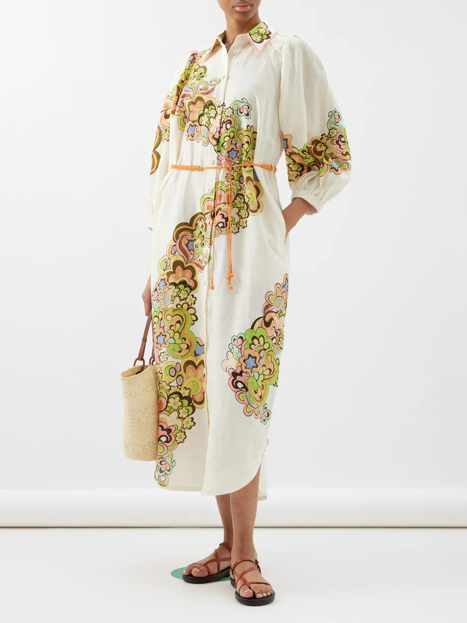 Starscape-print linen shirt dress | ALÉMAIS | Matches (US)