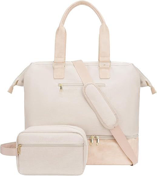 MINKARS Weekender Bag with Shoe Compartment Travel Tote Overnight Bag, Personal Item Bag for Airl... | Amazon (US)