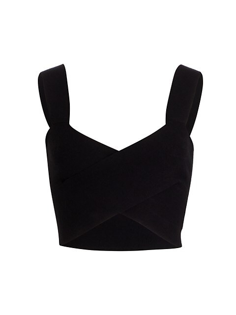 Mylas Asymmetric Ribbed Crop Top | Saks Fifth Avenue