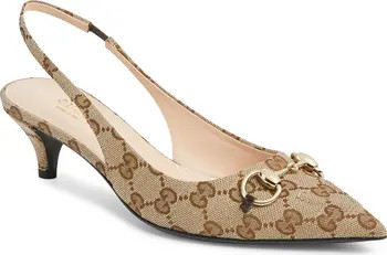 Gucci GG Supreme Canvas Kitten Heel Slingback Pump (Women) | Nordstrom | Nordstrom
