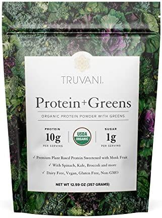 Truvani Protein + Greens | Organic, Non-GMO, Vegan, Gluten Free, Dairy Free | Daily Greens Combin... | Amazon (US)