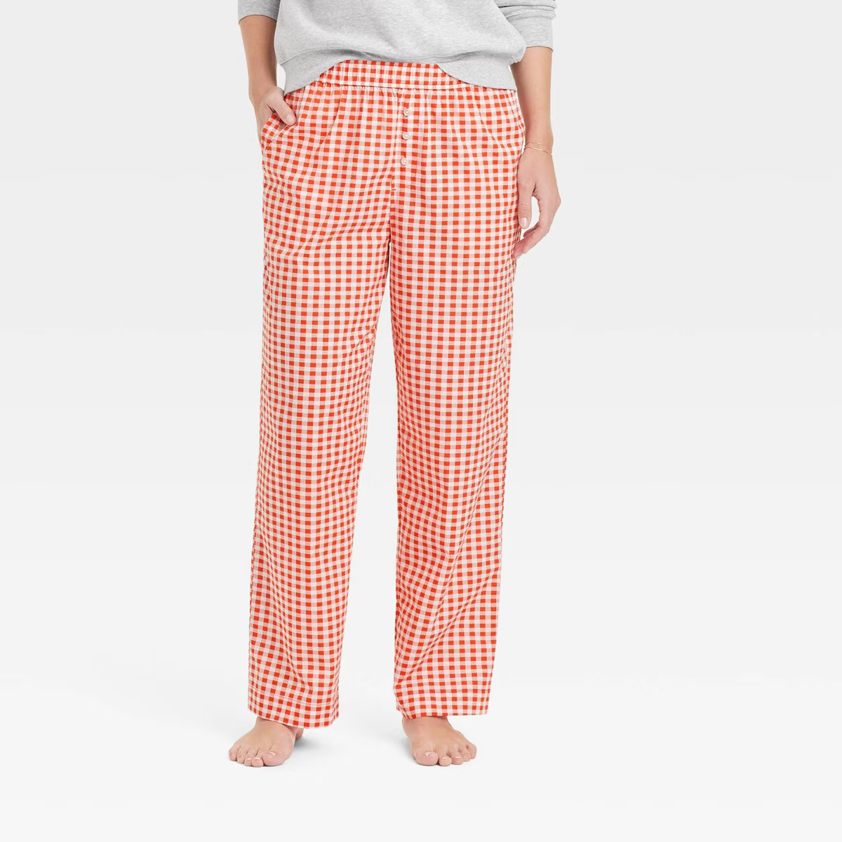 Women's Gingham Graphic Boxer Pants - Red S | Target