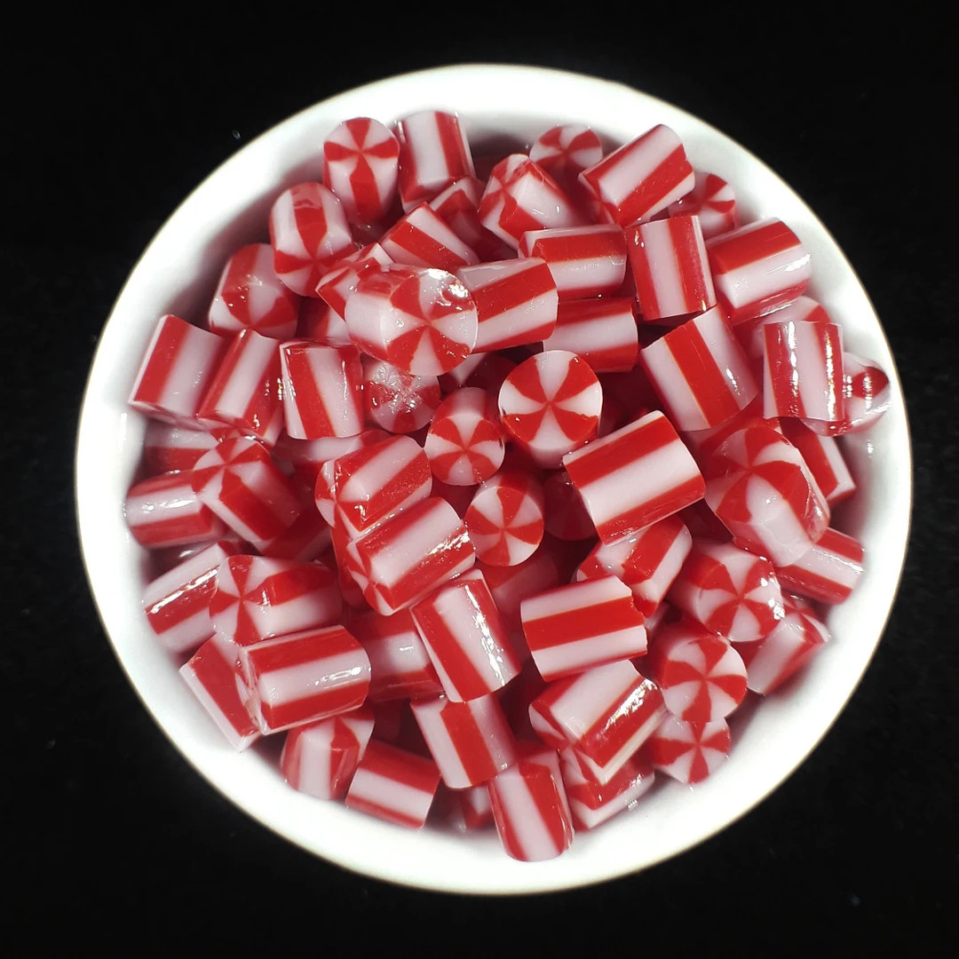 Peppermint Candy Teeni Murrini COE 90 1/4 Oz - Etsy | Etsy (US)