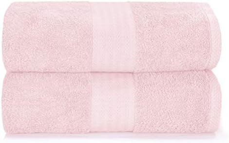 GLAMBURG Premium Cotton Oversized 2 Pack Bath Sheet 35x70-100% Pure Cotton - Ideal for Everyday use  | Amazon (US)