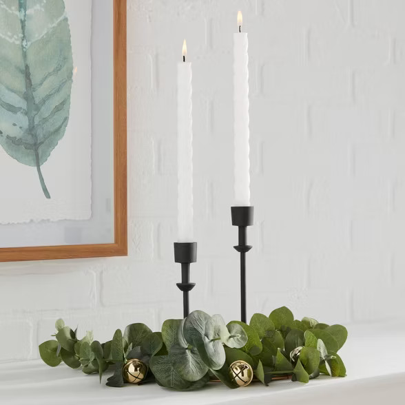 2pk Wax Decorative Holiday Rope Taper Candle - Threshold™ | Target