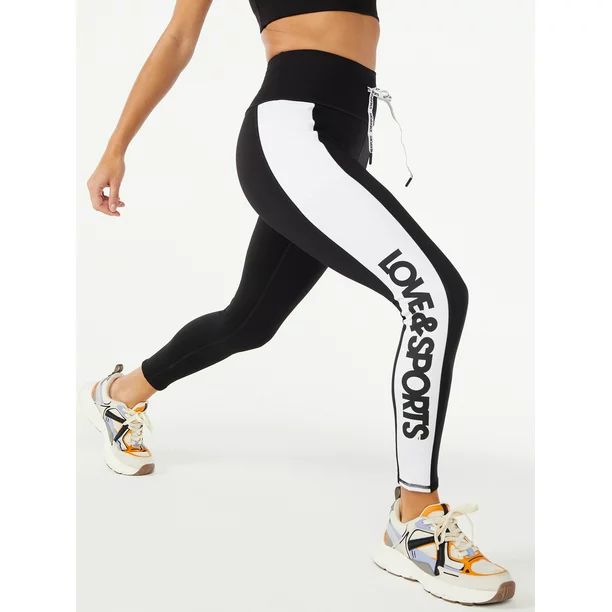 Love & Sports Womens Skinny High Rise Logo Leggings - Walmart.com | Walmart (US)
