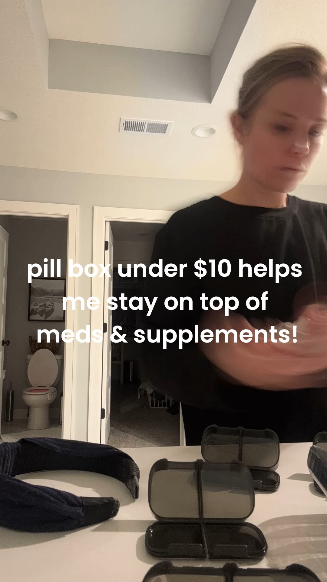 This pill box is like $8 and really helps me actually take all my meds and supplements! It has sections for morning and evening meds, it’s dark in color to protect light sensitive pills, and has a nice little carrying case that would be great for travel 

Health / wellness / gift idea / stocking stuffer 

#LTKselfcare #LTKmomlife #LTKGiftGuide