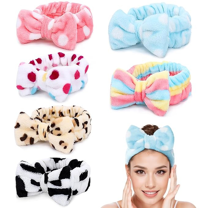 LADES Soft Skincare Headband – Adjustable, Comfortable & Stretchy Fabric, Cute Patterns for Mak... | Amazon (US)