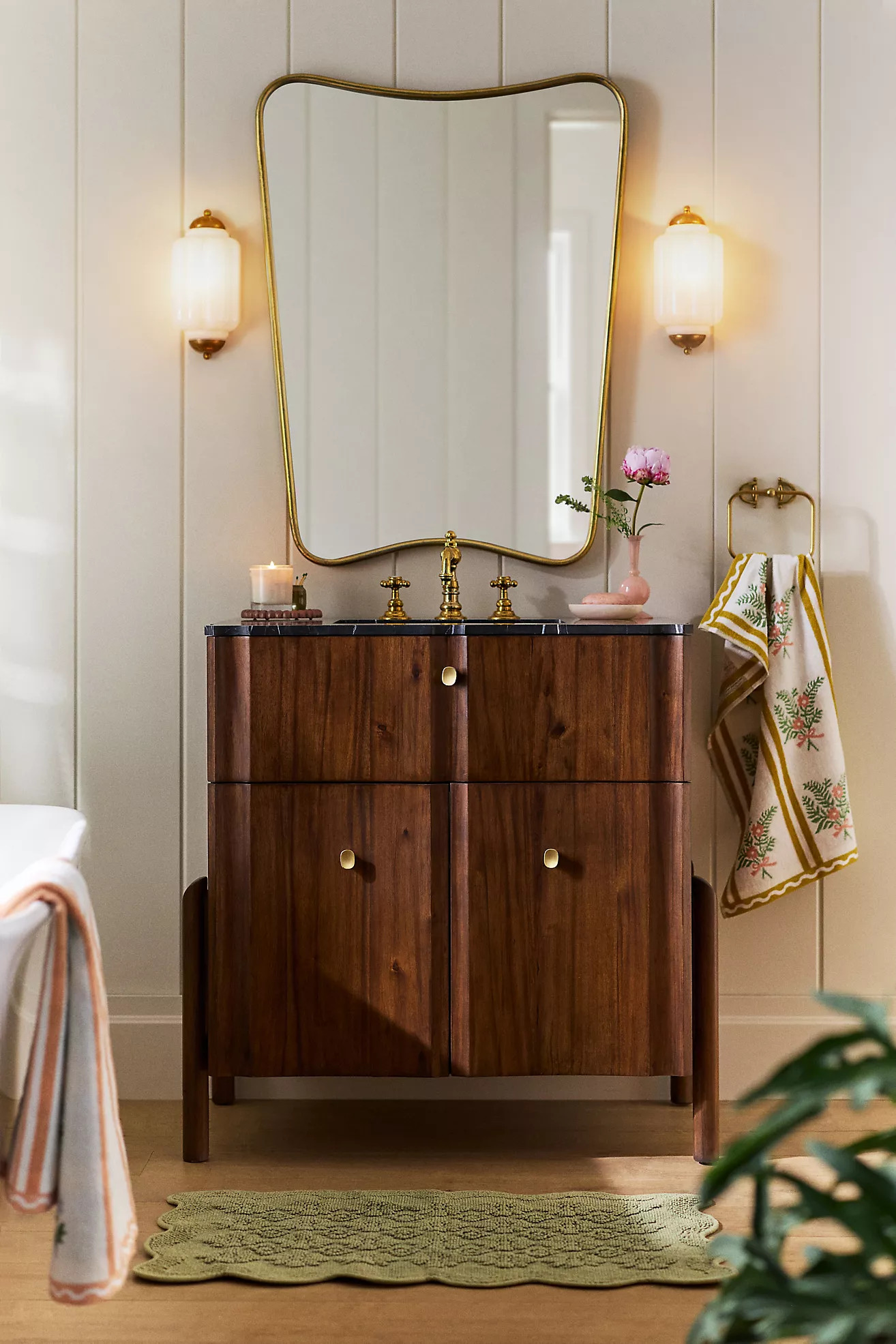 Tetra Marble-Top Single Bathroom Vanity | Anthropologie (US)
