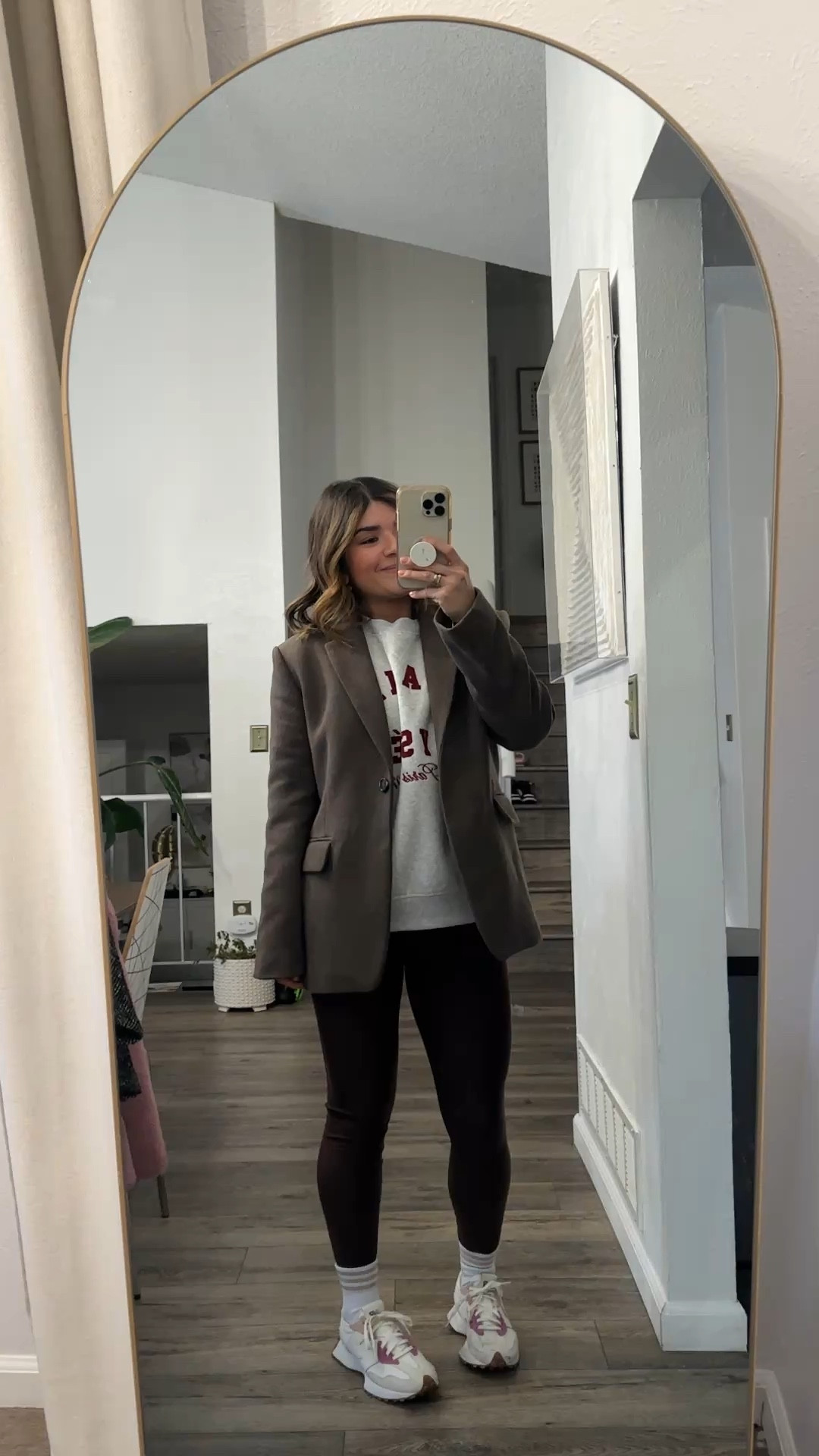 Last nights athleisure look! 
Linking similar items for the blazer and leggings! 
Sweatshirt runs tts. I’m wearing size xs. 

#LTKFindsUnder100 #LTKActive #LTKShoeCrush