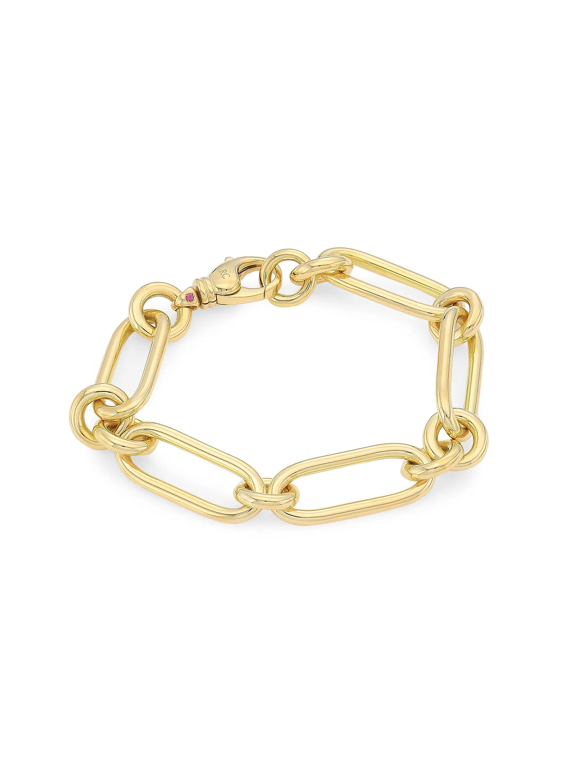 Classic Oro 18K Yellow Gold Mixed-Link Bracelet | Saks Fifth Avenue
