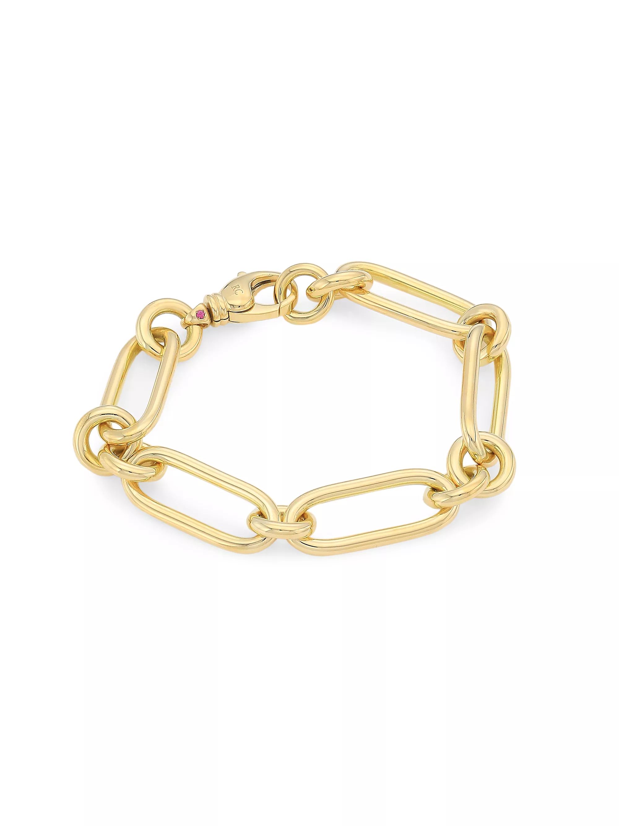 Classic Oro 18K Yellow Gold Mixed-Link Bracelet | Saks Fifth Avenue