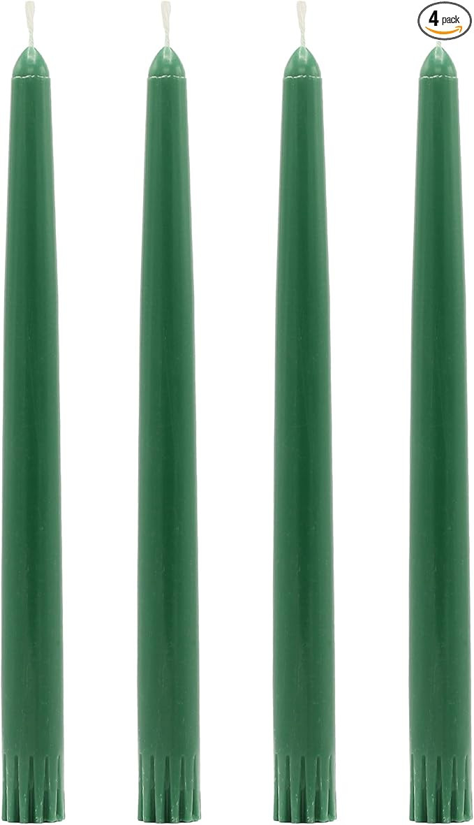 CandleNScent Taper Candles | Tapered Candlesticks - dripless 10 Inch unscented | Holiday Green | ... | Amazon (US)