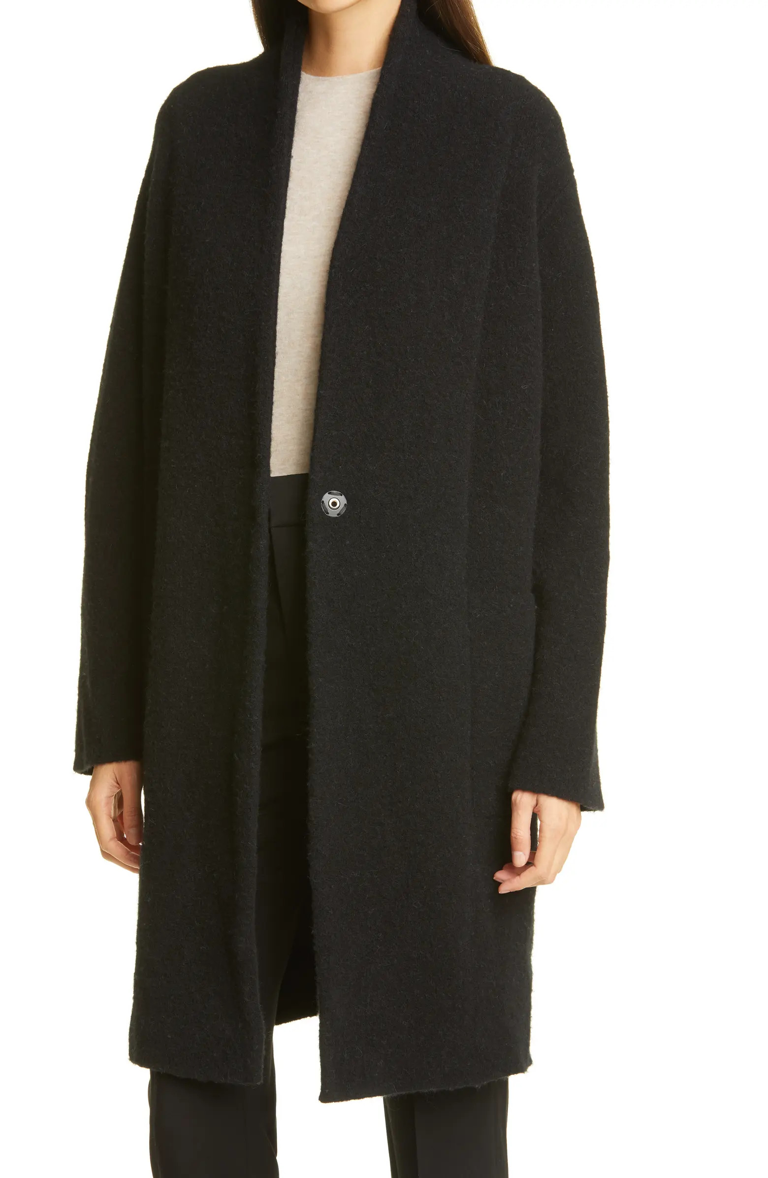 Collarless Cardigan Coat | Nordstrom Rack