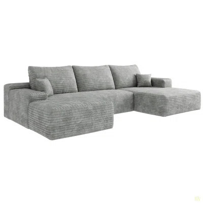 107"Cloud Sectional Sofa With 1 Ottoman,Modern Minimalist Upholstered Couches,Comfort U Shaped Sofa For Living Room,Deep Seat Corner Couch,No Assembly | Wayfair North America