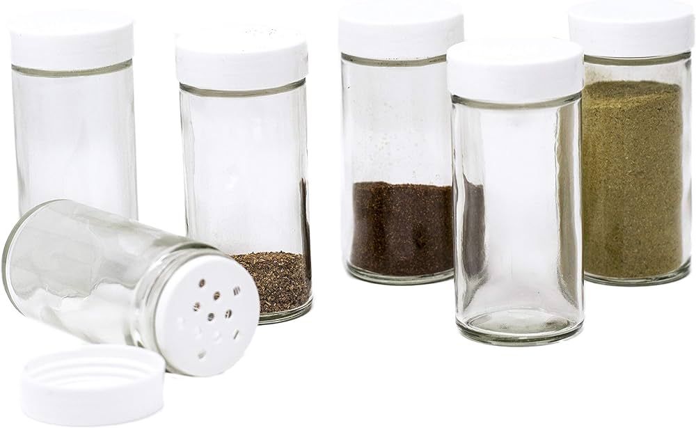 Glass Spice Jars- Set of Six Glass Spice Bottles | Amazon (US)