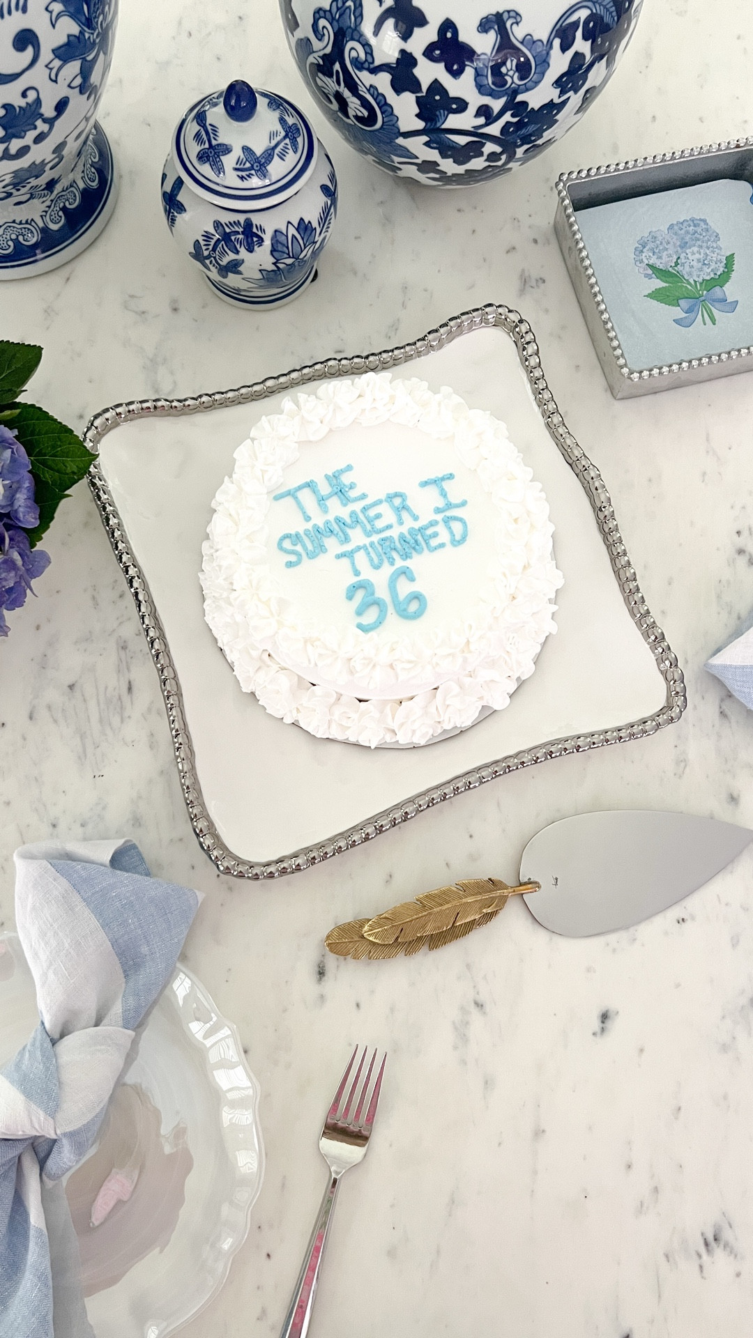 Set the table with me for a summer I turned pretty birthday party. Blue & white, timeless silver serving pieces, New England, coastal, table top, tablescape

#LTKHome #LTKSeasonal #LTKParties
