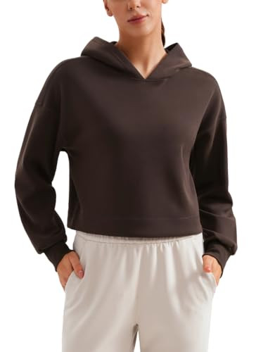 CRZ YOGA SoftAura Cropped Hoodies for Women - Long Sleeve Pullover Basic Workout Casual Hooded Sw... | Amazon (US)