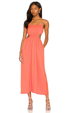 Line & Dot Skylar Maxi Dress in Tangerine from Revolve.com | Revolve Clothing (Global)
