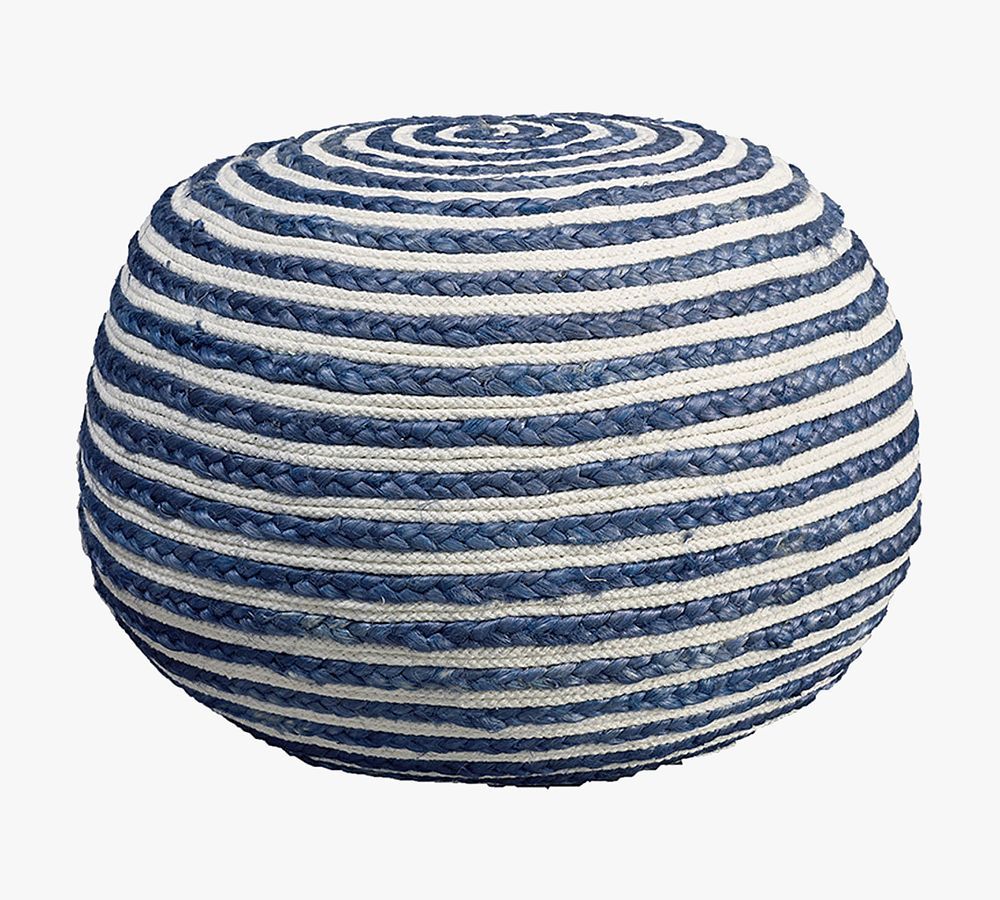 Spiral Handwoven Jute Pouf | Pottery Barn (US)