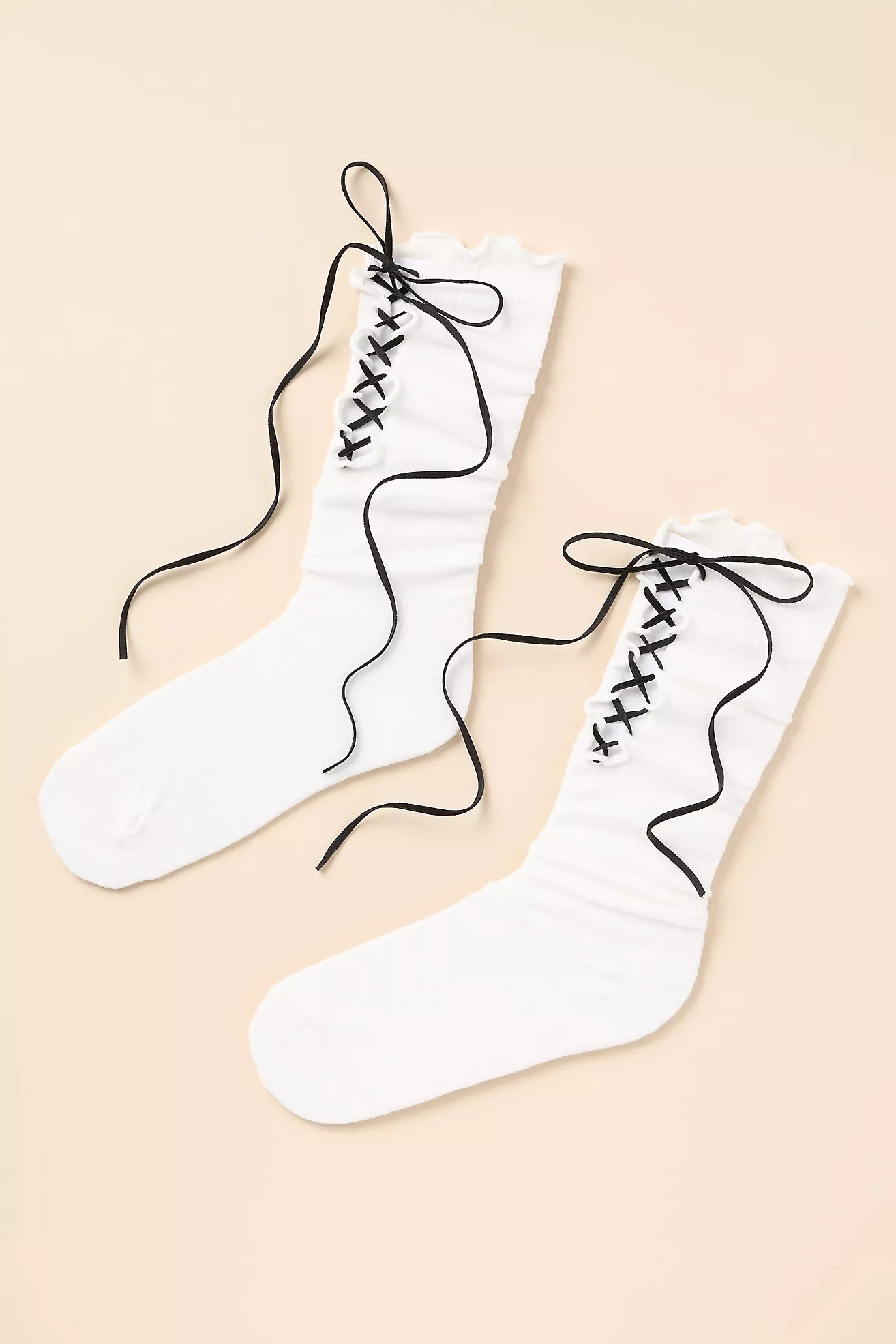 Casa Clara Lace-Up Bow Socks | Anthropologie (US)