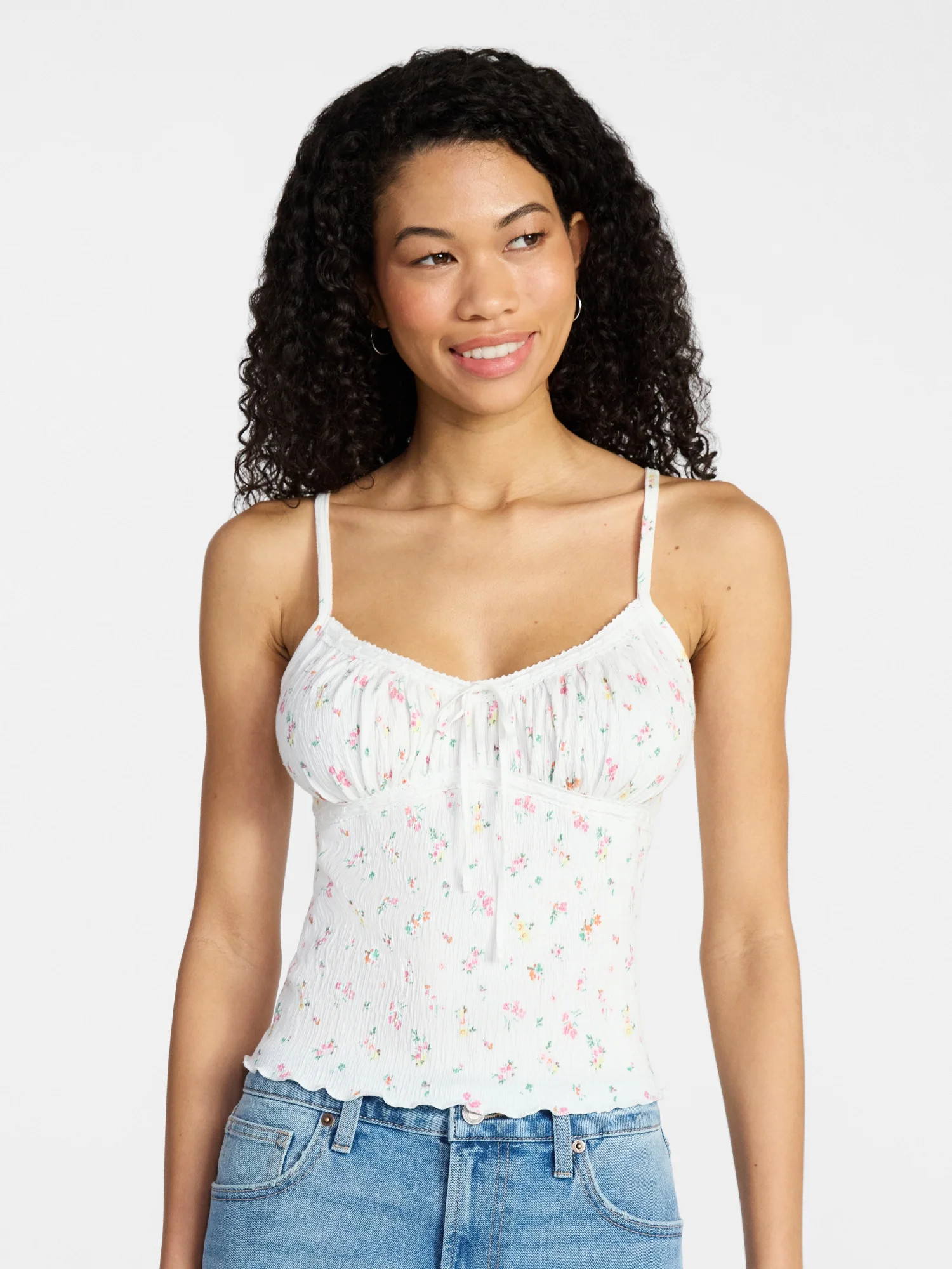 No Boundaries Lace Trim Cami, Women’s XXS-XXL | Walmart (US)