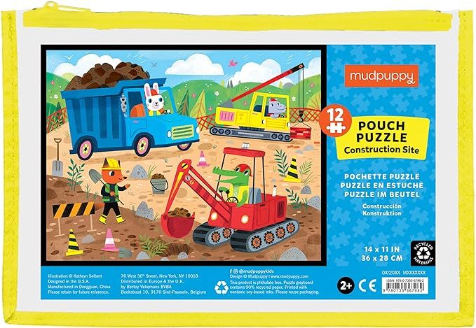 Mudpuppy Construction Site 12 Piece Pouch Puzzle | Amazon (US)