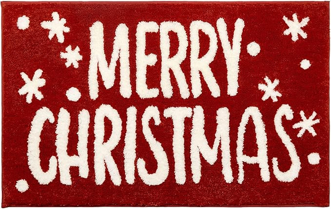 Nymphia Christmas Bath Mat, Christmas Bathroom Decor, Red Bathroom Rugs, Extra Soft and Absorbent... | Amazon (US)