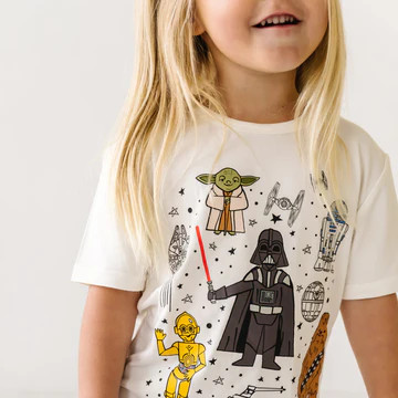 Star Wars™ May the Force Be With You Soft White Graphic Tee | Little Sleepies