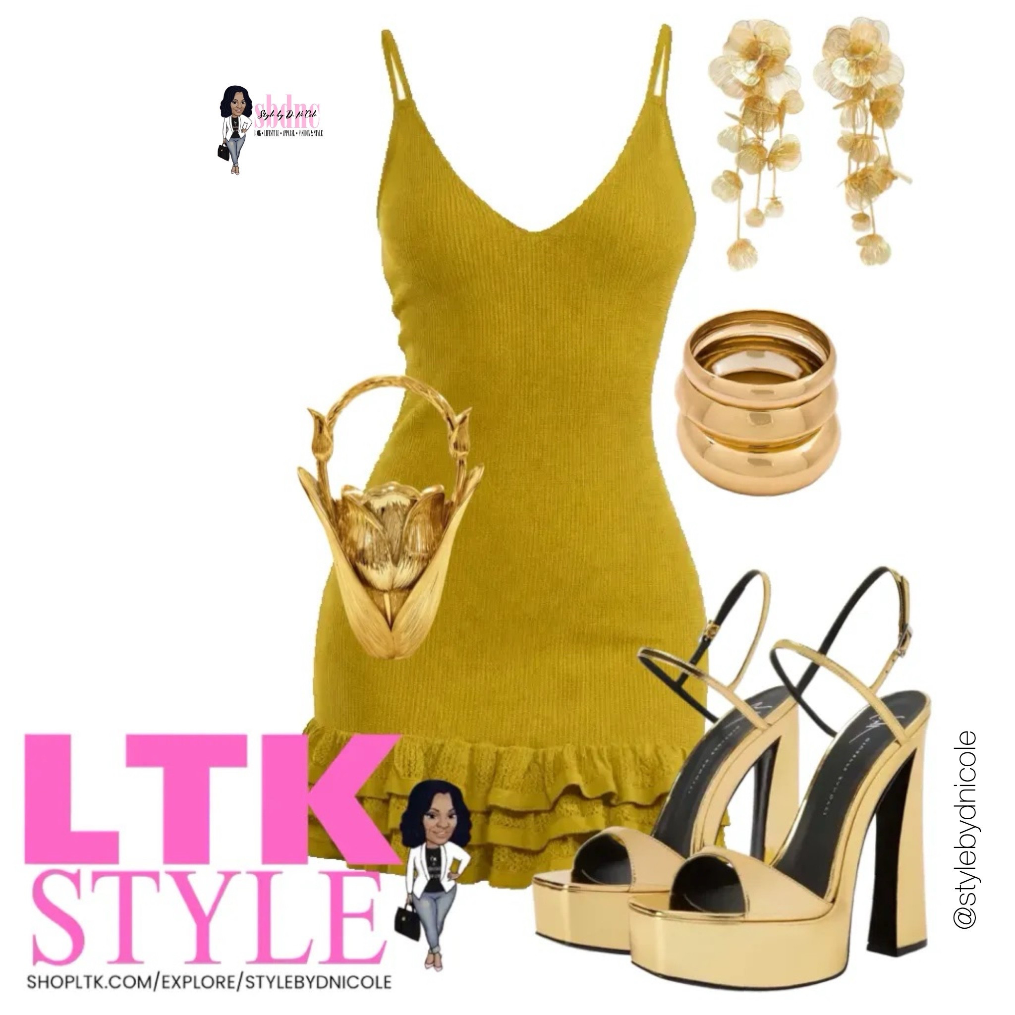Fully gold with a hint of mustard! 

#LTKFestival #LTKgrwm #LTKdayinmylife