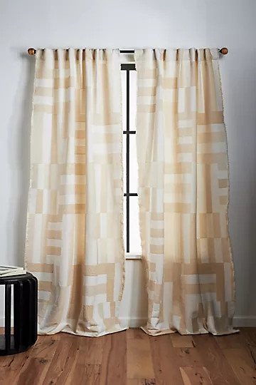 Jacquard-Woven Burke Curtain | Anthropologie (US)