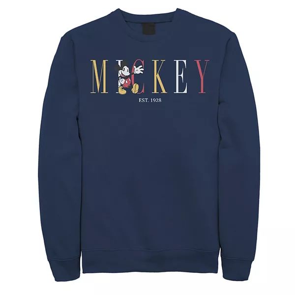 Men's Disney Mickey Mouse Waving Colorful Letters Sweatshirt | Kohl's