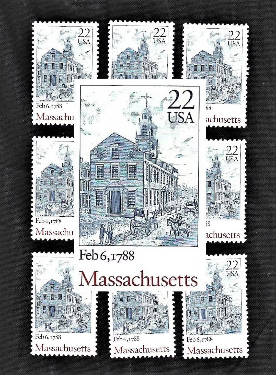 10 Massachusetts - Pack of (10) - Vintage (Issued in 1988) Unused U.S. Postage Stamps - Post Offi... | Etsy (US)