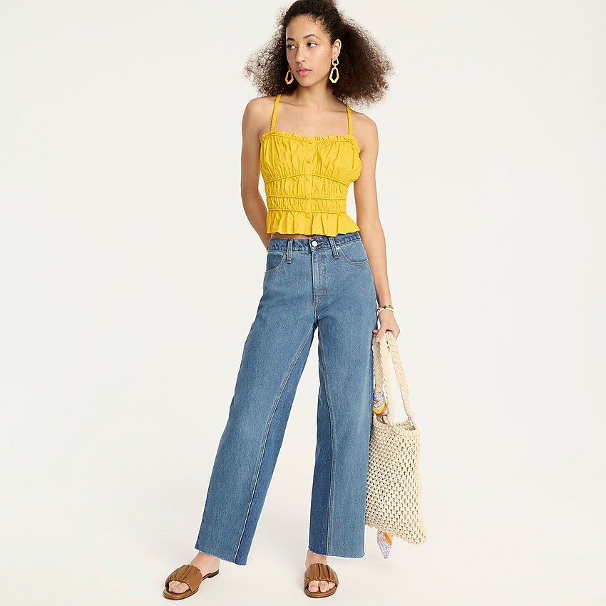 New slim wide-leg jean in Medium Indigo Patchwork wash | J. Crew US